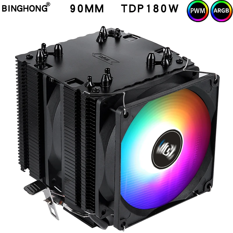 X79 2011 High Quality 6 Heatpipes Dual Tower Rgb Heat Sink 4pin Pwm Fan For Amd And Intel 115x 775 Am3 Am4 1366 Pc