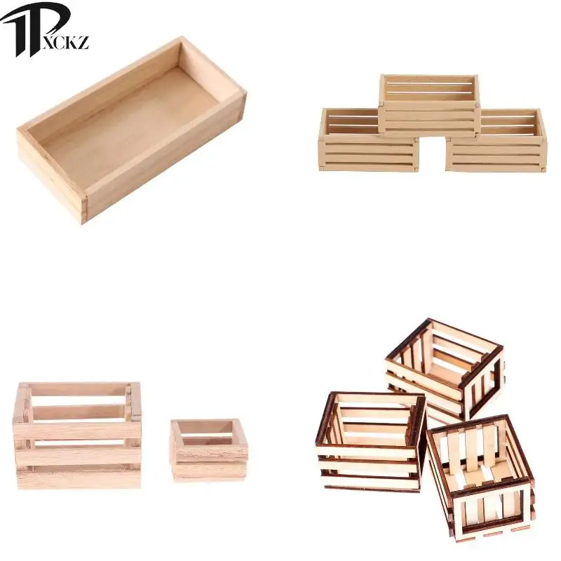 

Doll House Wooden Frame Storage Basket Micro Wooden Frame Storage Basket Storage Box Home Vegetable Food Storage Box Home Decor