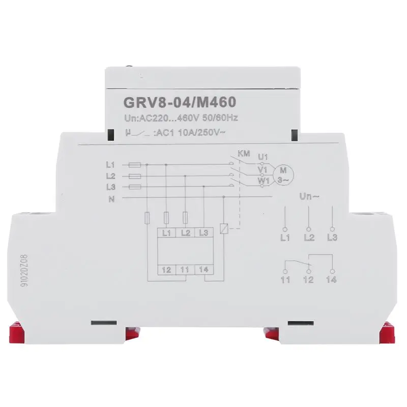Реле для контроля трехфазного напряжения RISE-GRV8-04 M460, реле для контроля фазовой последовательности, защита от сбоя фазы, реле управления напряжением