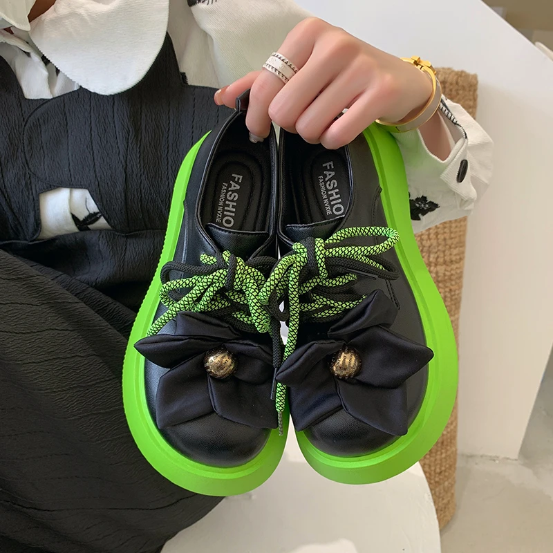 

Lolita Flats Platform Women Shoes Designer Sweet Flower Mujer Zapatos 2022 Summer Autumn New Trend Korean Fashion Women Shoes