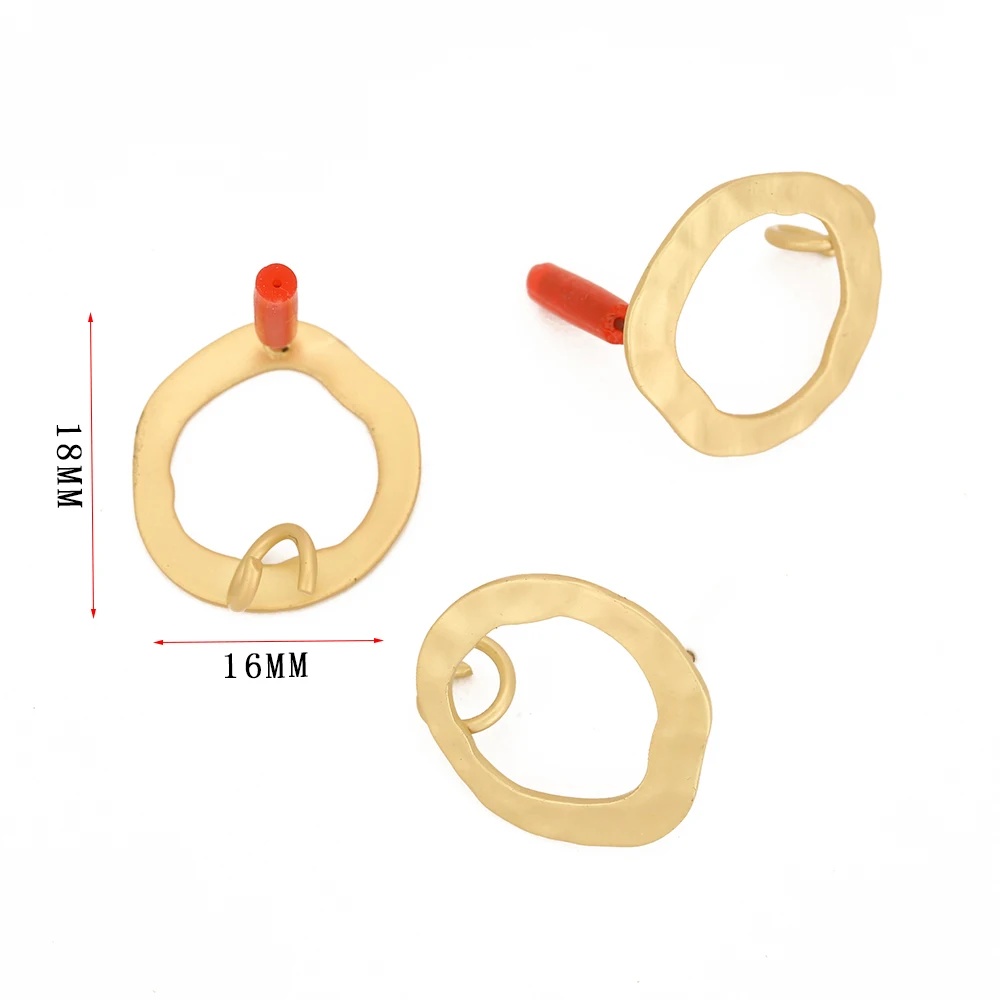 

10Pcs DIY Matt Golden Earring Settings Hollow Long Earrings Connectors Earrings Base for Handmade Jewelry Making Findings