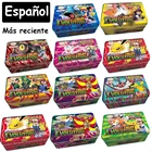 42 шт.компл. карты Pokemon в испанской железной коробке, развивающиеся карты Sky Espaol, игры для детей