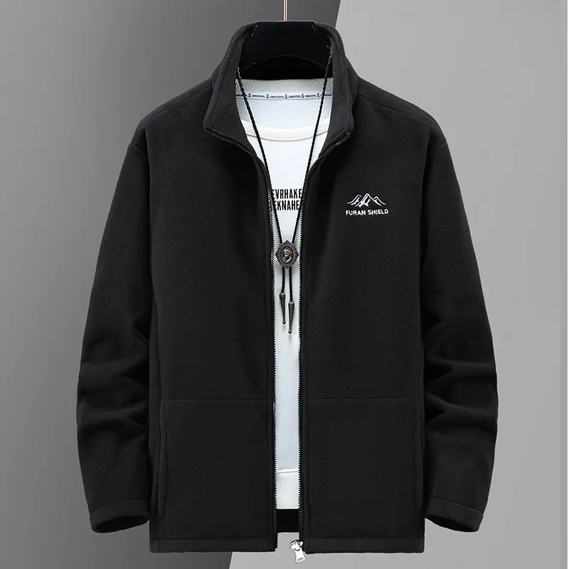 Однотонная мужская флисовая куртка 160 кг Мужская зимняя утепленная модное