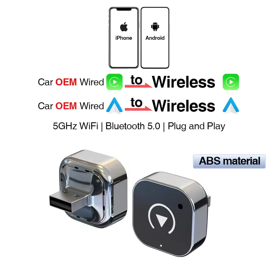 

Новый беспроводной адаптер Xiaomi CarPlay Android Auto Smart Mini Box Plug & Play, универсальный для VW Toyota Nissan Honda Ford Benz