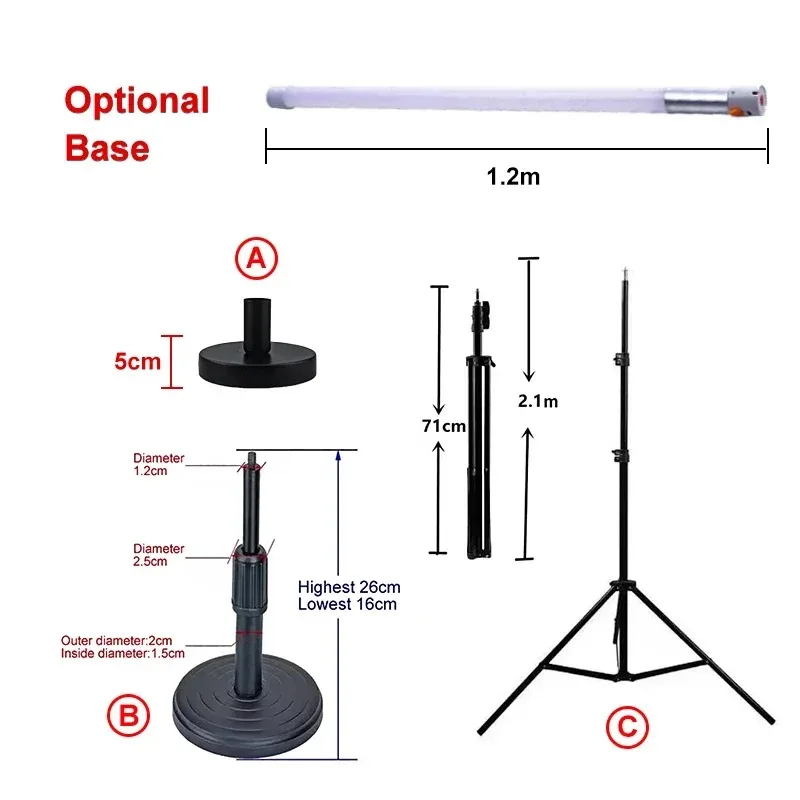 Горячие перезаряжаемые беспроводные портативные красочные огни RGB с тремя