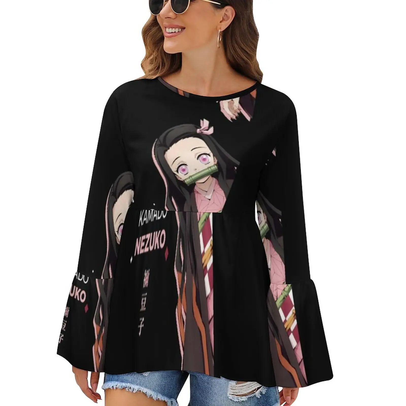 

Nezuko Tee Shirt Japanese New Fashion Pattern Ladies T Shirt Large Street Fashion Tshirt