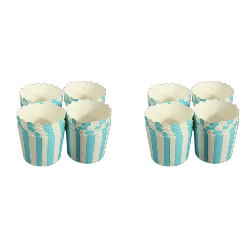 

100 X Cupcake Wrapper Paper Cake Case Baking Cups Liner Muffin Dessert Baking Cup,Blue Striped