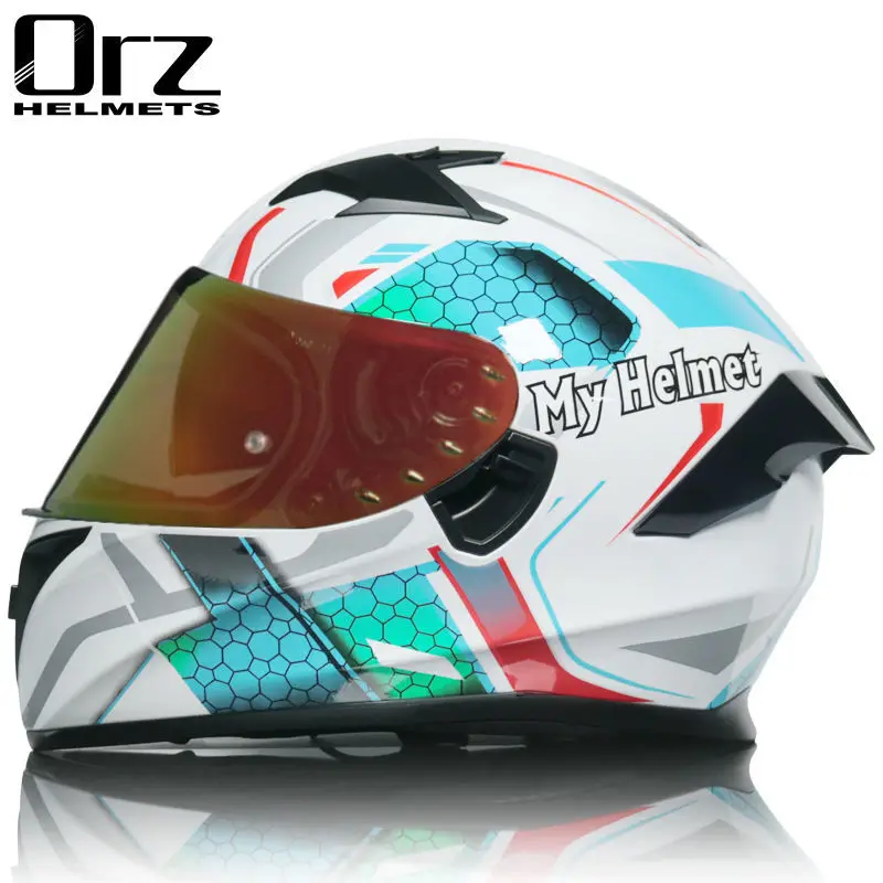 Men's Motorcycle Helmet Professional Racing Full Face Cover Cool Personality Decorative Corner Novelty