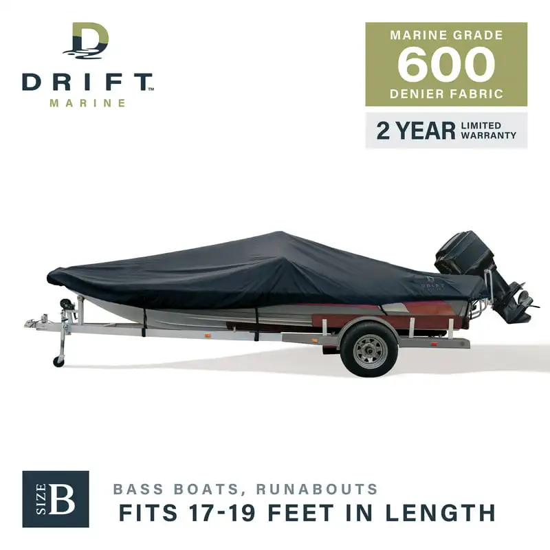 

Waterproof Trailerable Boat Cover Style B, 17'-19', 96" Beam, Anti-UV, Black
