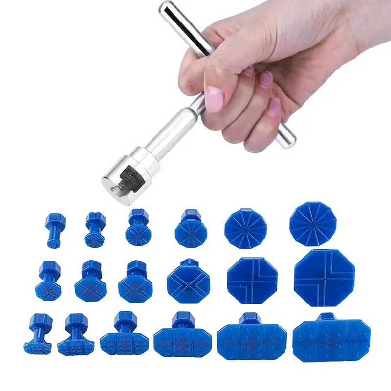 18pc Blue Dent Puller Kit Puller Tabs For Glue Puller Tabs Dent Universal Car Repair Tool Vehicle Dent Removal Repairing Tool