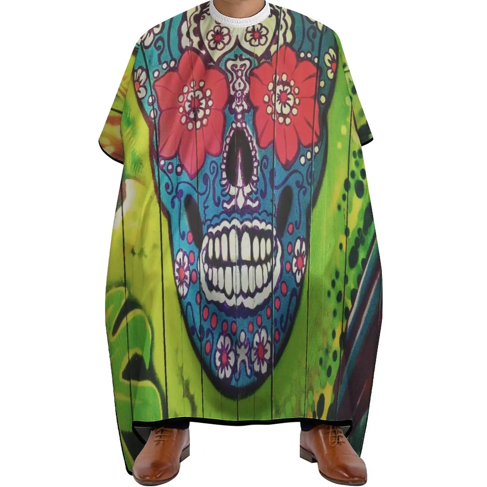 

Adult Barber Cape Professional Salon Haircut Capes Haircut Hairdressing Apron for Home Salon Barbershop Skull