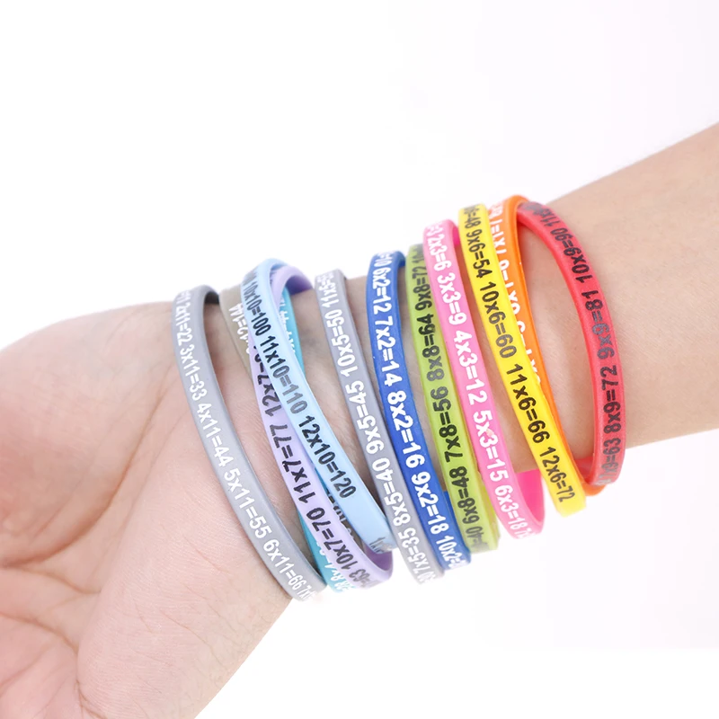 

12Pcs/Set Wristband For Kids Preschool Teaching Aids Math Toy Multiplication Tables Soft Silicone Bracelet Learn Math Education