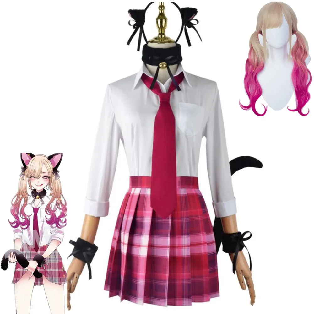 

Косплей-костюм Kitagawa Марин с названием косплея аниме мой костюм любимый некомсузме для взрослых мужчин сексуальная женщина Хэллоуин школа JK костюм парик