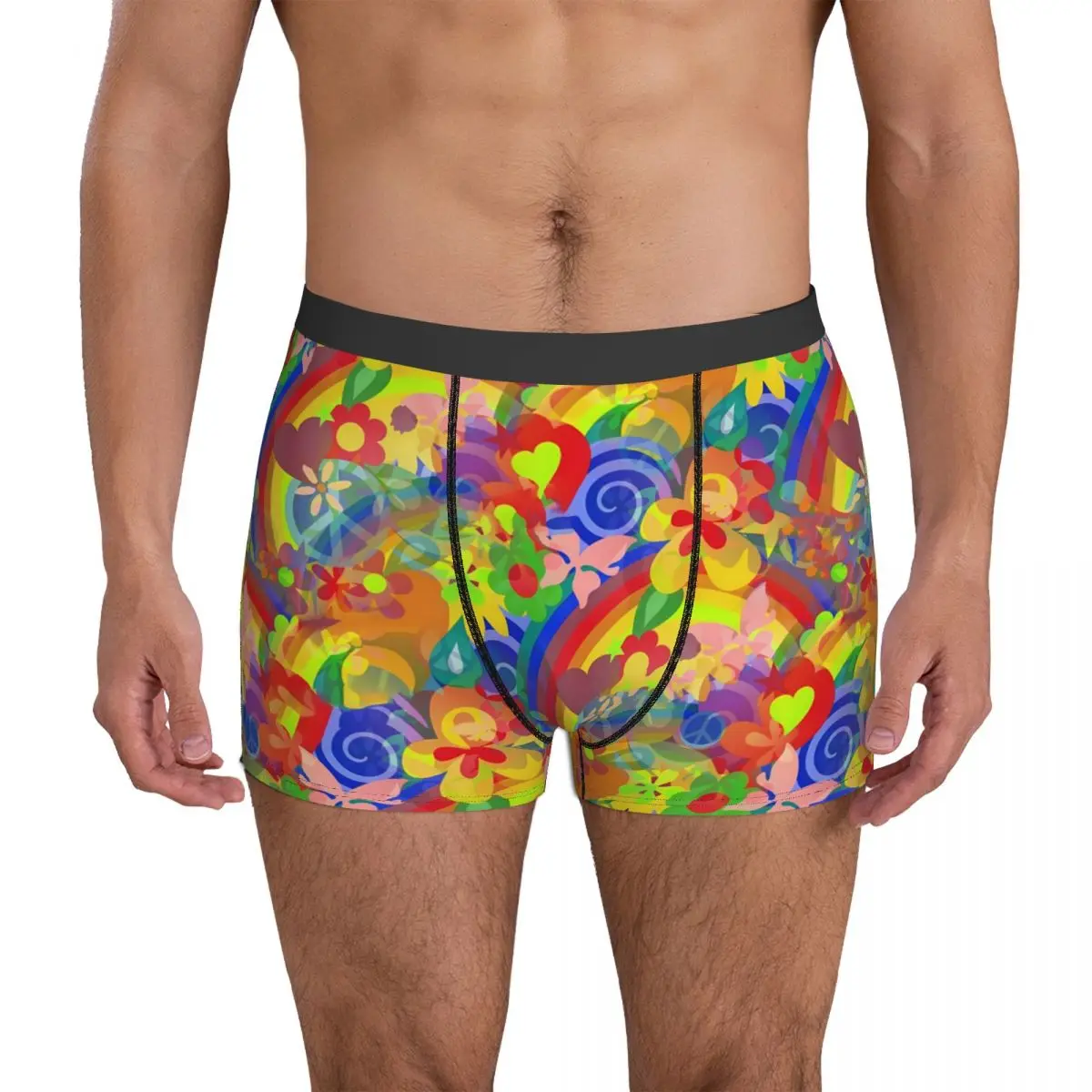 

Трусы-боксеры Мужские дышащие, с радужным принтом