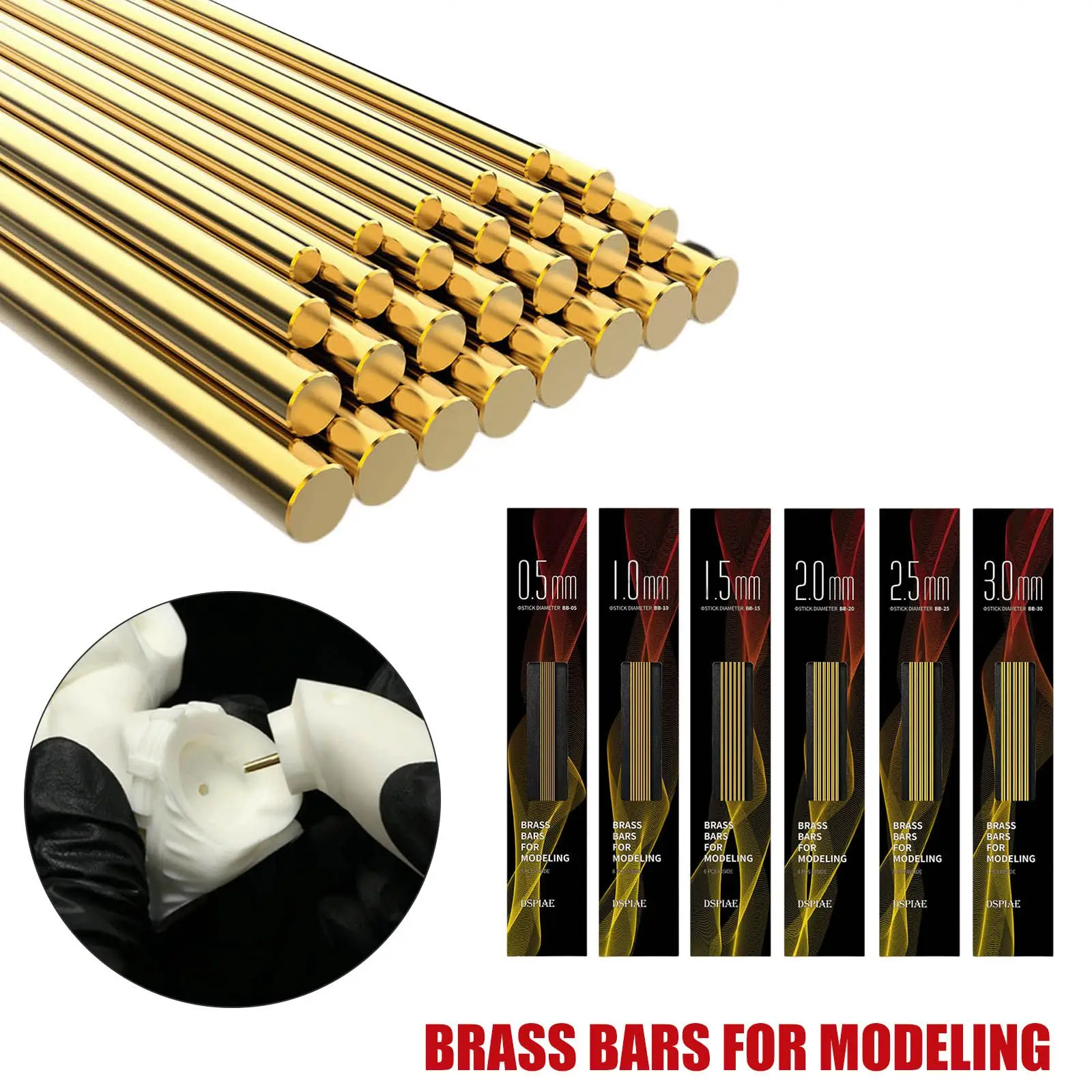 Латунные стержни серии Dspiae BB (05-30) для моделирования 0 5 мм 1 2 3 Золотое качество
