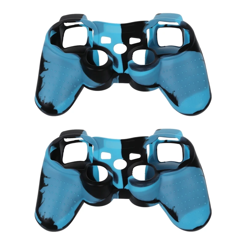 

2X Silicon Controller Cover Protective Case For PS3 Blue-Black Cover