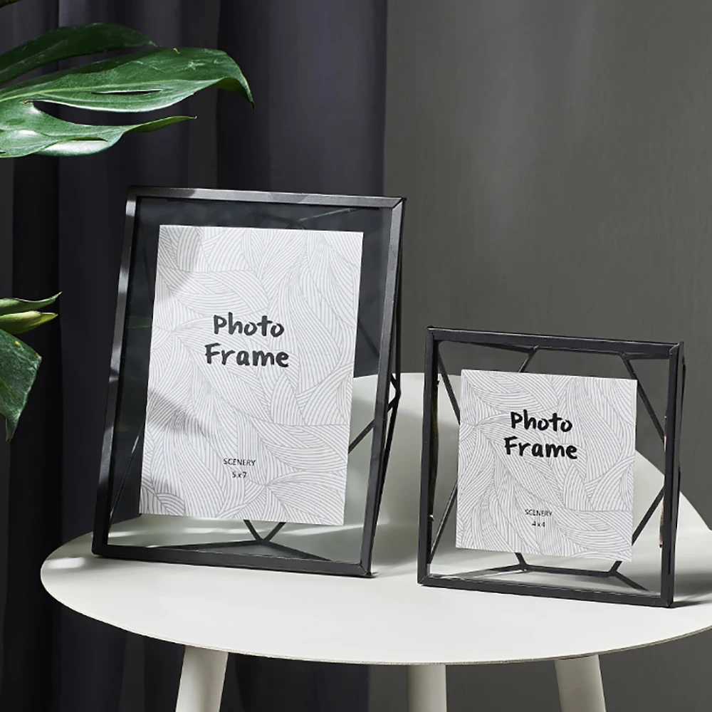 

Nordic Glass Decorative Photo Frame Picture Frame Photo Holder on The Table Modern Home Decoration Bedroom Desk Accessories
