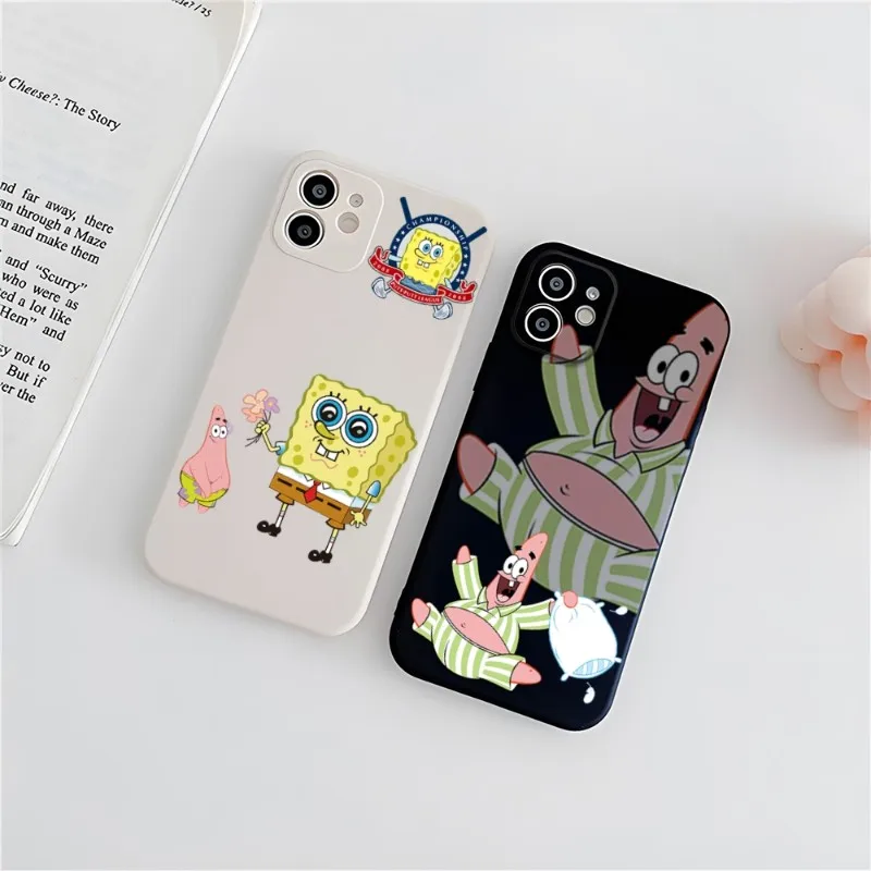 

Cartoon Spongebob Phone Case Shockproof Back Cover Candy For IPhone 14 11 13 12 Pro Max Mini X XR XS 7 8 Plus SE 2020