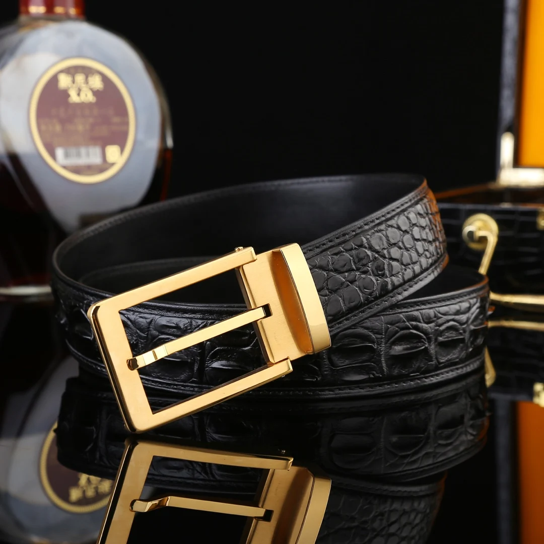 Men's belt 3.5cm belt, high-end European and American top cowhide, unisex belt, hardware buckle, global free shipping