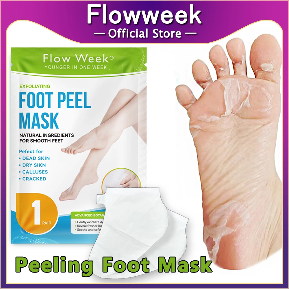 

FlowWeek Exfoliating Foot Mask Foot Peel Mask Peeling Dead Skin Remover Calluses Anti Cracked heels Moisturizing Foot Care