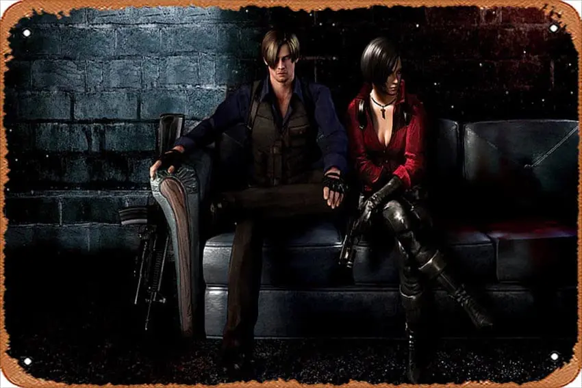 S _ Кеннеди диван зло Вонг мужчины Ada Леон 6 житель HD обои 8x12 дюймов-винтажный