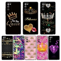 phone case for samsung galaxy m62 m52 m51 m32 m31 m22 m01 f62 f52 f41 f42 f22 f12 cases cover i am queen princess diamond crown