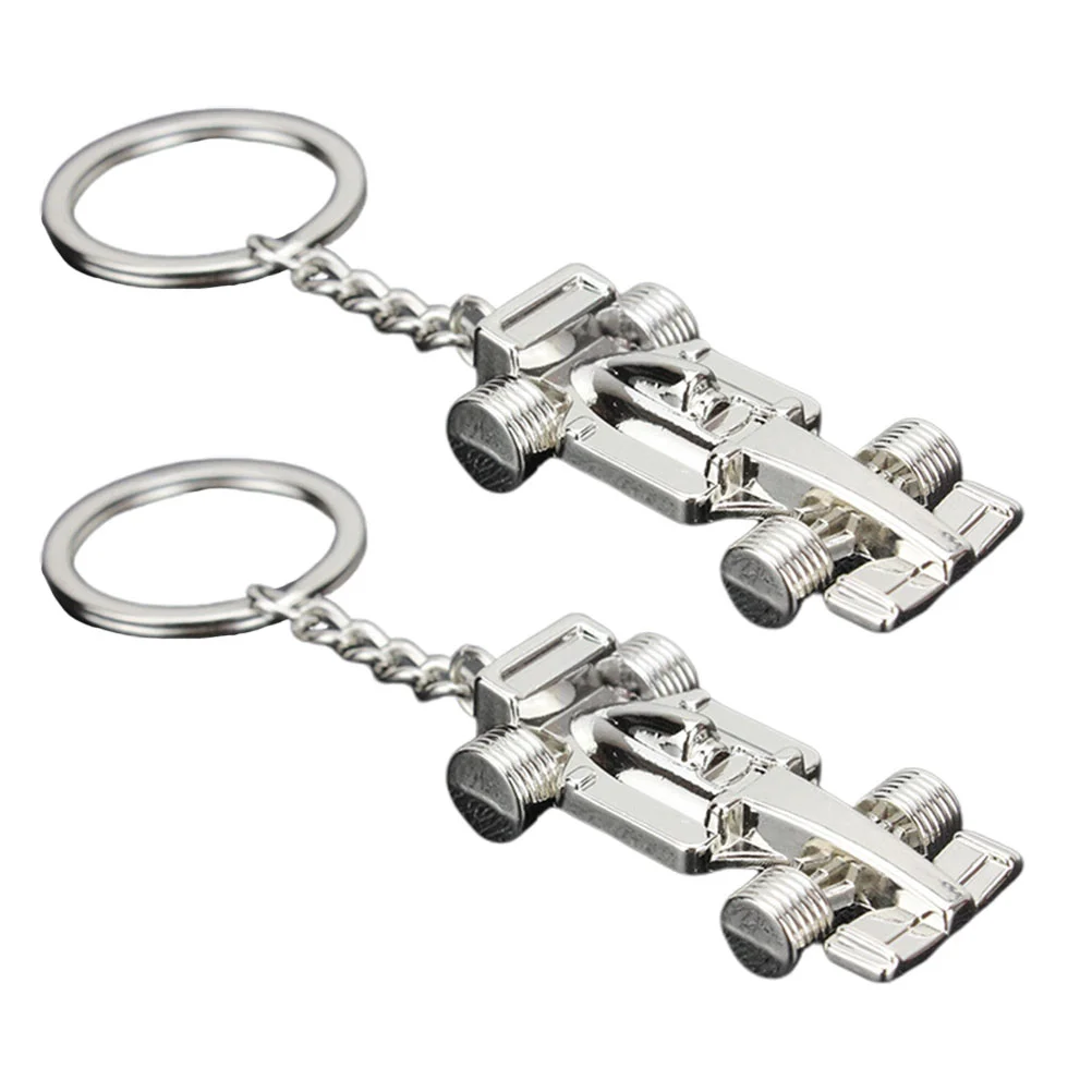 

2pcs Keychains Chic Alloy Mini Racing Car Key Decoration Key Ring Gift for Adults Men
