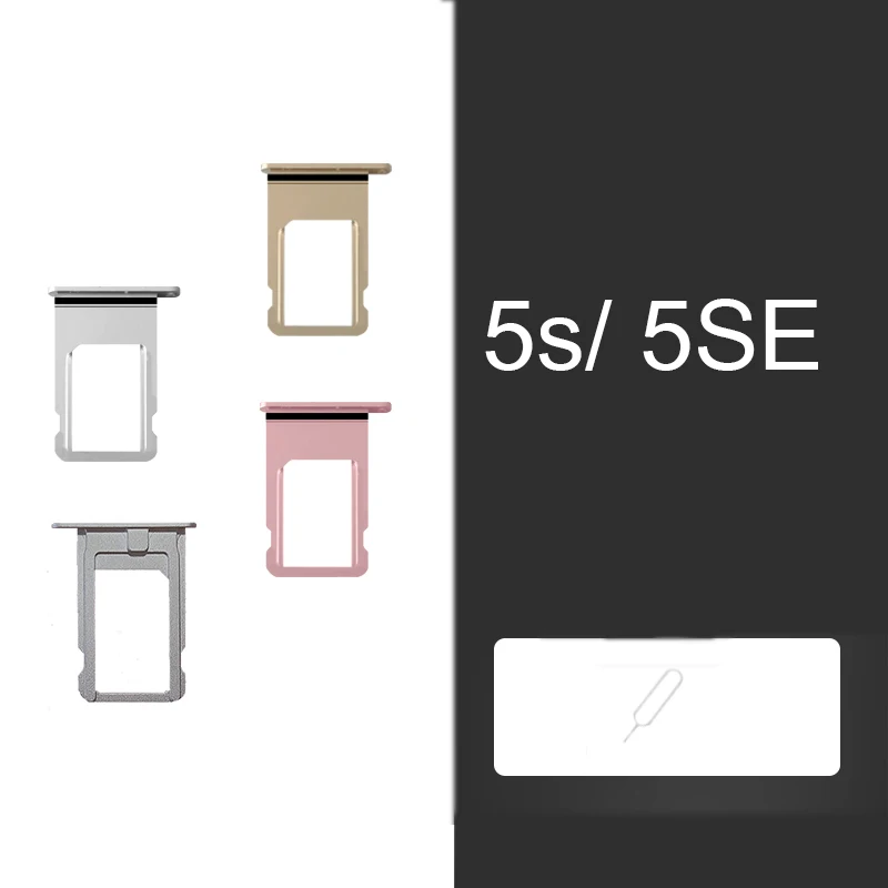 For iPhone 5s Sim Card Tray Micro SD Holder Slot Sim Card Tray for iPhone 5 SE with free Open Eject Pin Key