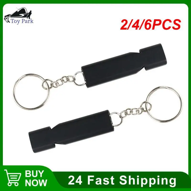 

2/4/6PCS With A Keychain Stainless Steel Whistle Multifunctional Stainless Steel Emergency Whistle Portable Whistle