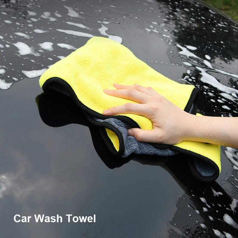 

Полотенце для мытья из микрофибры, утолщенная мягкая сушилка, полотенце для мытья автомобиля, s двухслойные тряпки, 30/40/60 см, инструменты для ...