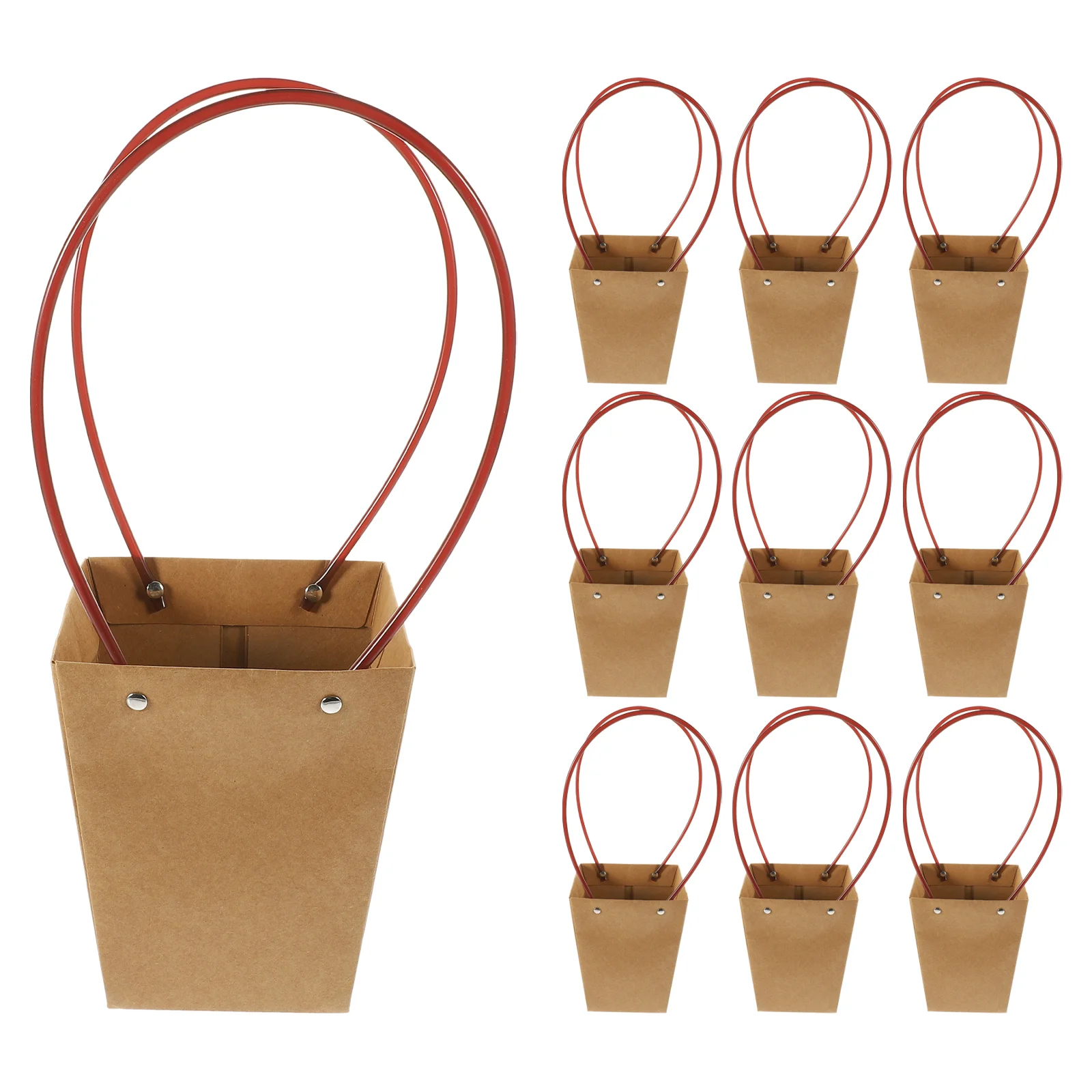 

10 Pcs Kraft Paper Bag Yellow Gift Bags Flower Present Pouch Packing Paperboard Child