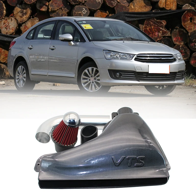 

Car High Flow Air Inlet Systems Intake Box Air Filter For Peugeot 306 VTS Carbon Fiber Style