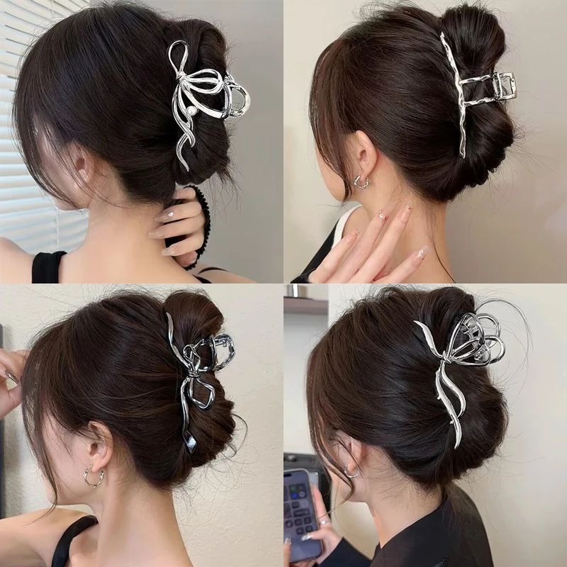 Изысканная лента с бантом Модная бижутерия для волос металлический зажим