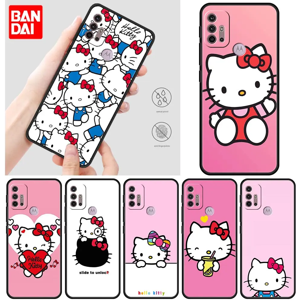 

Hello Kitty Classic Case for Motorola Moto G30 G50 G60 G8 G9 G200 G31 G60s Power Plus Play Lite Silicone Funda Cover Phone Black