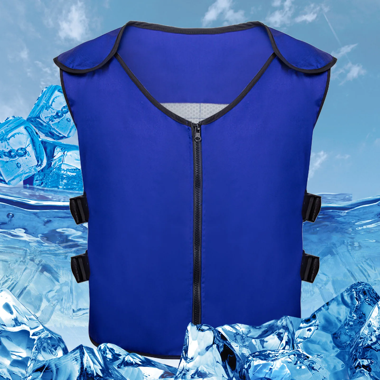 

Ice Bag Vest Summer Cooling Vest With Ice Packs Cooling Gear For Hot Weather Reflective Strip Design Comes With 24 Ice Bags