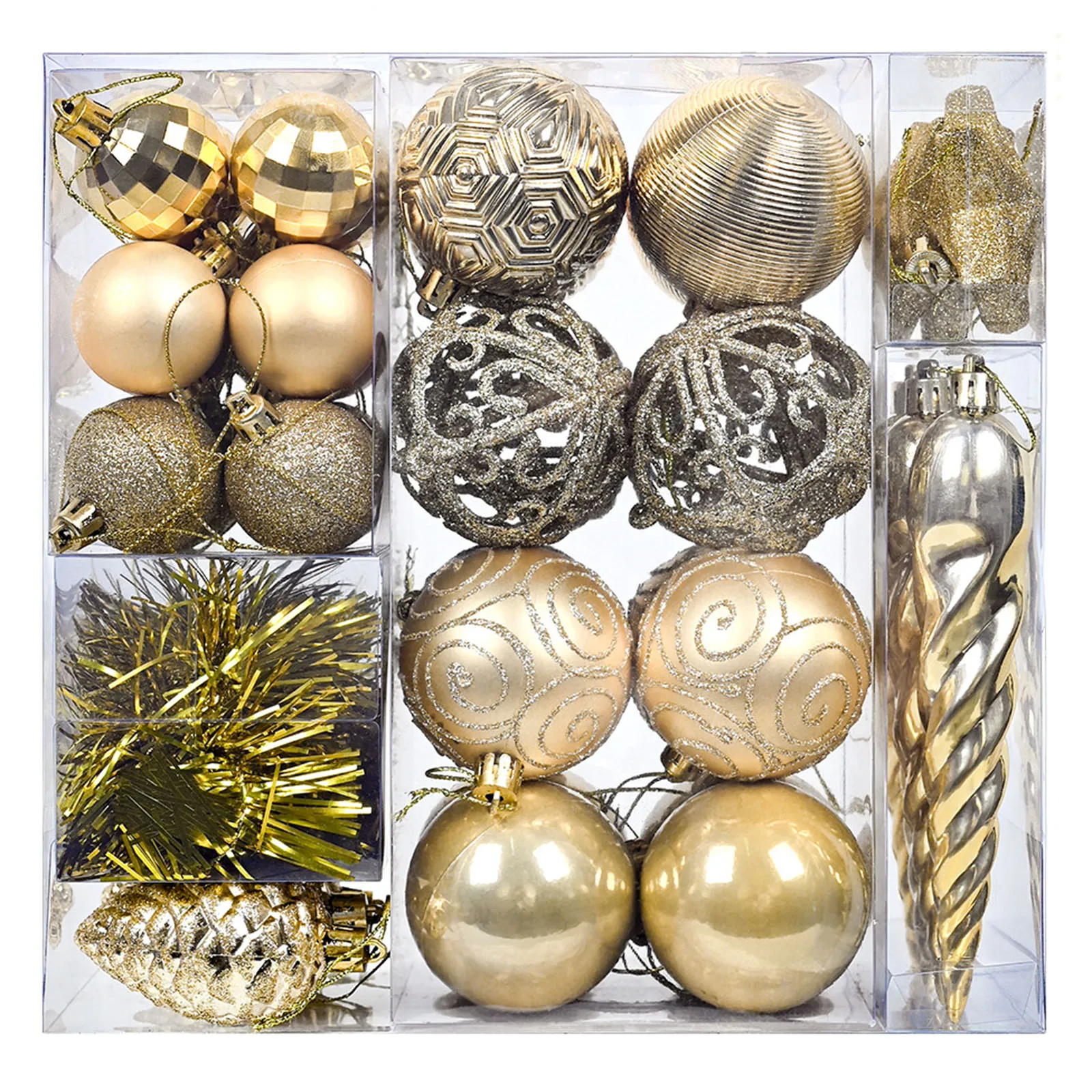 

44PCS Christmas Ball Ornaments Festive Atmosphere Durable PET Material Ideal for Tree Decorations in Holiday Wedding Party
