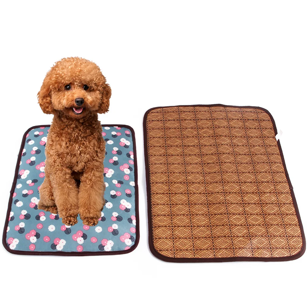 

New Pet Double-sided Ice Silk Pad Summer Cat and Dog Pad Rattan Seat Teddy Cooling Supplies