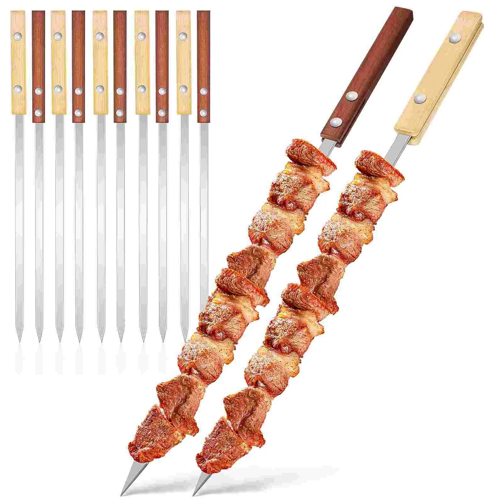 

12 Pcs Flat Grill Skewers Camping Accessories Kabob Skewers BBQ Barbecue Skewer Grill Skewers Outdoor Grill