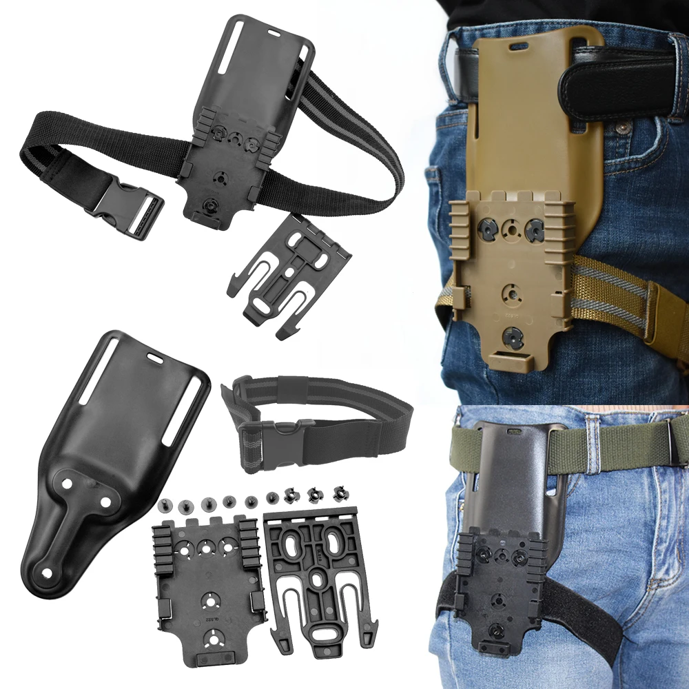 

Tactical Drop Leg Holster Platform Set,Quick Locking System Gun Holster Adapter Thigh Strap for Glock 17 M9 Pistol Case Paddle