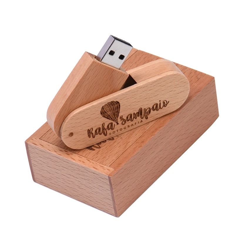

Photography Gift Box Custom USB 2.0 Flash Drive Free Logo Pen Drive Real Capacity Wooden Memory Stick 64GB/32GB/16GB U Disk