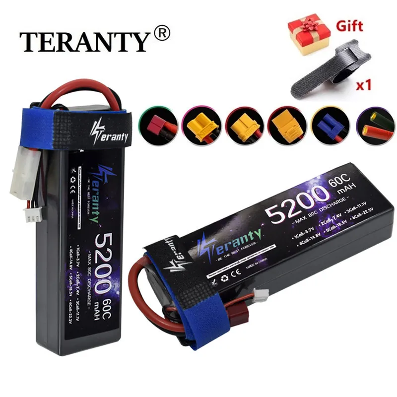

Teranty 7.4V 5200mAh Lipo Battery 60C Hard Case Compatible RC Car Losi TR Slash Buggy With T XT60 XT90 2P Plug 2S 7.4V Battery