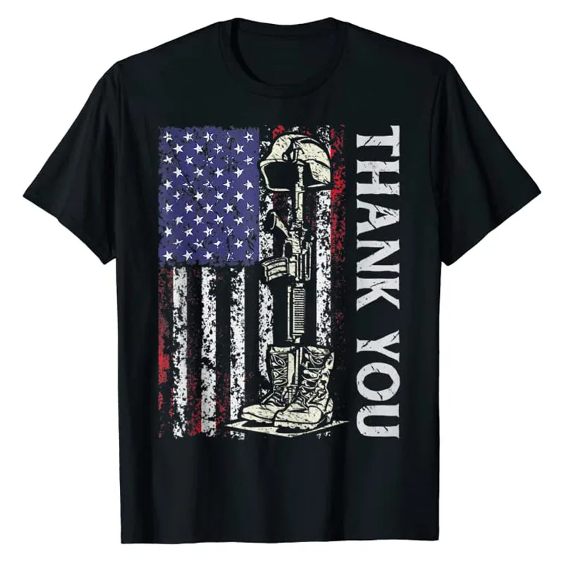 

Thank You Patriotic Shirts Memorial Day 4th of July US Flag T-Shirt Proud American Patriot Tee Veterans Day Gifts Daddy Outfits