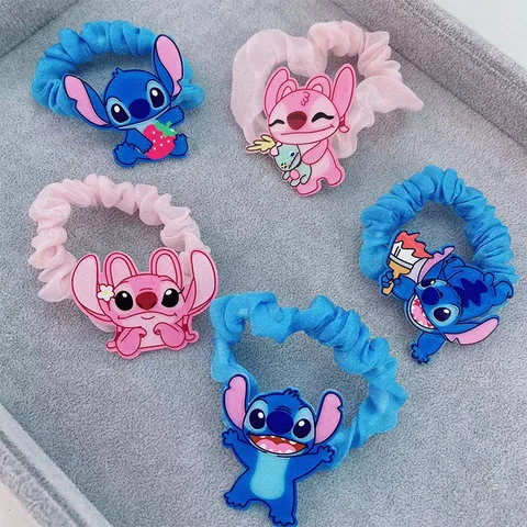 1/5pcs Disney Anime Lilo & Stitch Haarbänder Kawaii Stitch Haarnadel Cartoon Gummi Haar Haare Accessoires Girl Geschenke Spielzeug