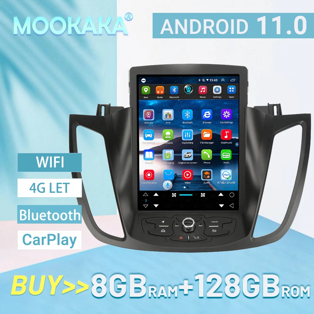 

For Ford Kuga Android 11 Carplay 10.4" Tesla Stereo Car DVD Multimedia Player 2 Din Radio Screen GPS Navigation WIFI