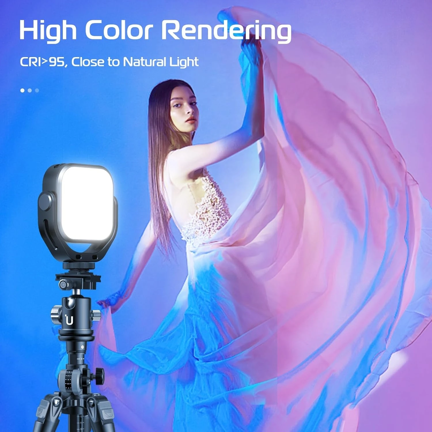 Фото Ulanzi VL66 RGB 2500-6500K Мини-камера Видео Портативный светильник 2000 мАч 95+ Светодиодная заполняющая лампа с регулируемой яркостью для DSLR-видеокамеры Экшн-камеры №5