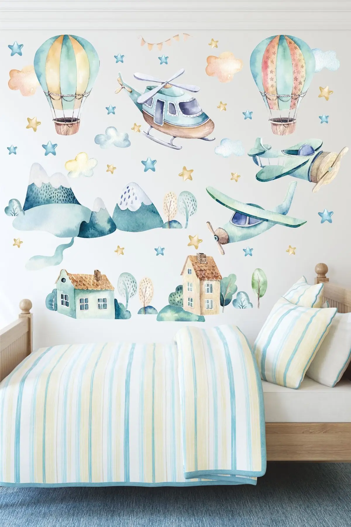 

Мой мир, самолёт, детская комната, Набор наклеек на стену, Детская Наклейка, настенный постер