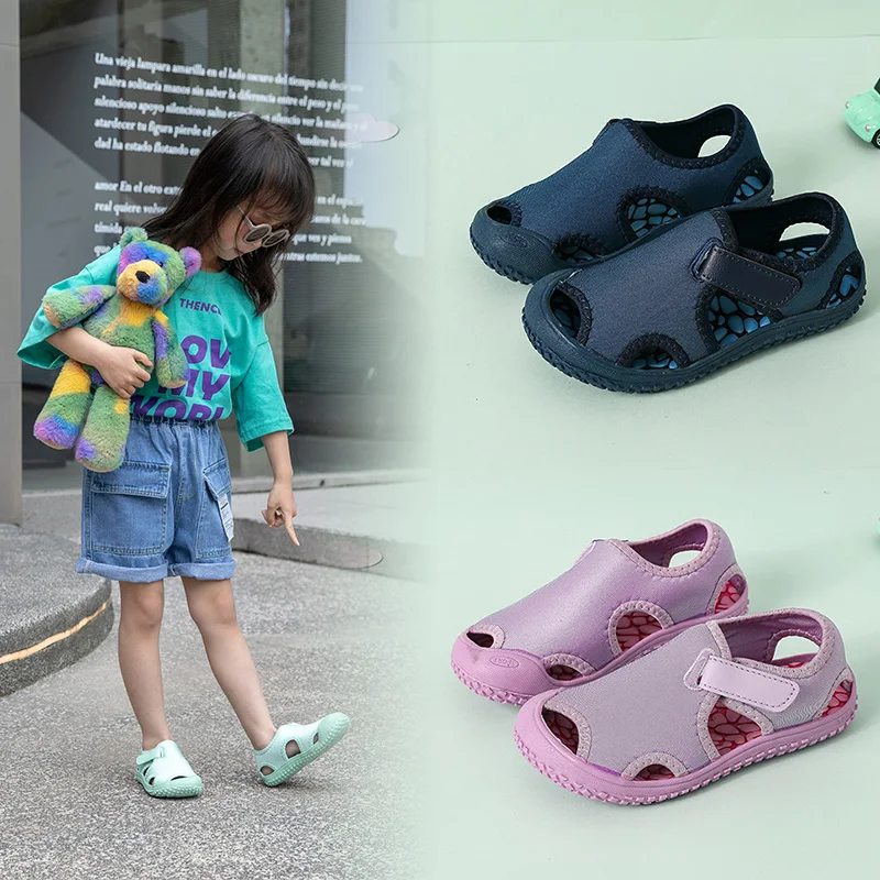 

Детские спортивные сандалии, новинка 2022, летняя обувь для мальчиков, Детские камуфляжные сандалии из эластичной ткани с мультяшным рисунком для девочек, пляжная обувь для малышей, детская обувь