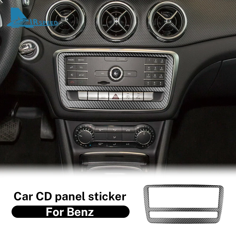 AIRSPEED замша углеродное волокно для Mercedes Benz A Class W176 CLA C117 GLA X156 2013-2018 CD панель отделка
