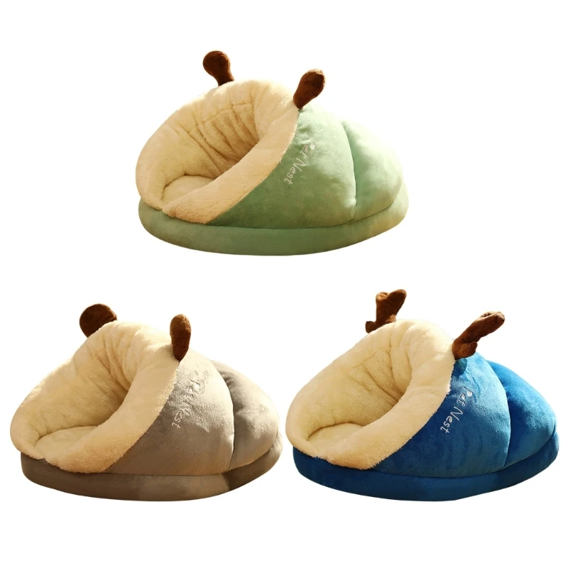 

Кровать для помещений, улучшенная кровать для пещер, машинная стирка, противоскользящее дно, ультра-мягкая плюшевая подушка, 3 цвета