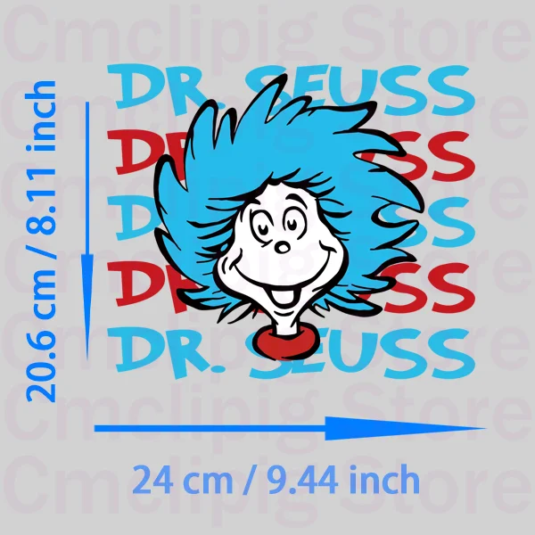 Фото IN MY DR.SEUSS ERA Мультяшные термонаклейки для одежды, термонаклейки для детей, печать на одежду №3